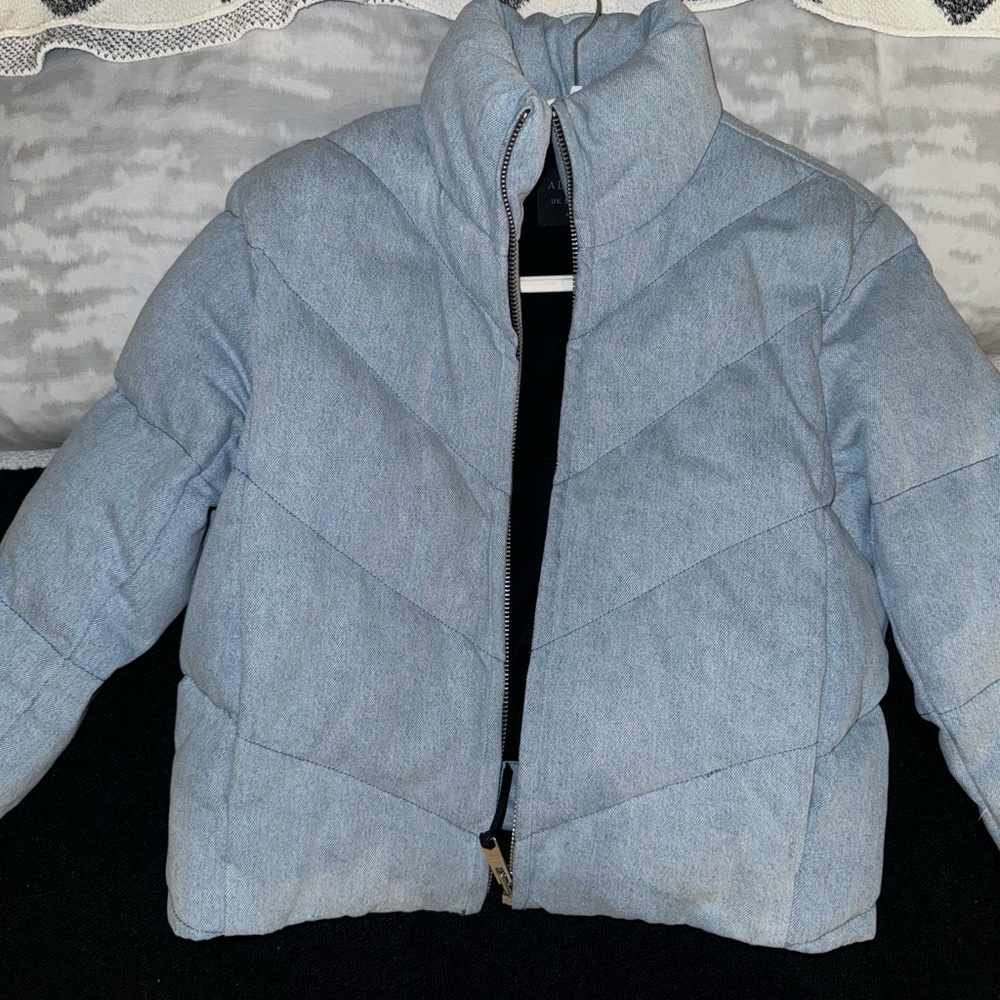 ALLSAINTS DENIM PUFFER JACKET SIZE 6 (Medium) NEVER WORN
